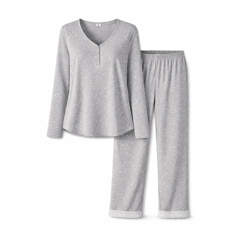 Charter Club Intimates Womens Gray Star Moon Pajama Set XS New With Tags